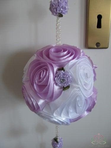 Pomander Satijnroosbal Lila/Wit, Hobby & Loisirs créatifs, Bricolage