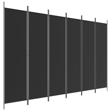 Kamerscherm 6 panelen (300x200 cm) zwart - Stevig frame,..., Verzenden, Zo goed als nieuw