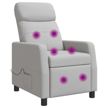 vidaXL Massage Relaxstoel Wolkgrijs Stof, Verzenden, Nieuw