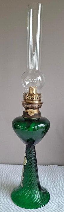 Olielamp - Glas, Messing - Handgemaakt, Antiek en Kunst, Curiosa en Brocante