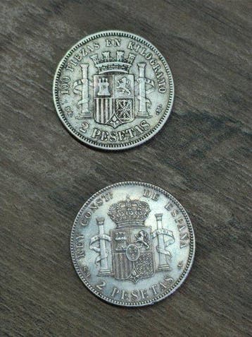 Espagne. Gobierno Provisional-Alfonso XII. 2 Pesetas