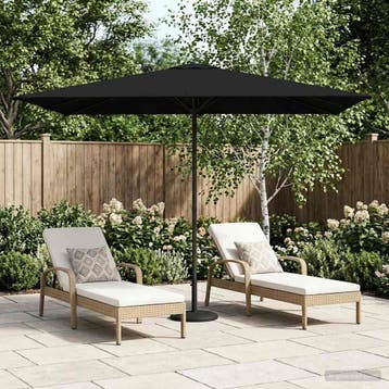 vidaXL Tuinparasol 200 x 300 cm Polyester Rechthoekig Zwart, Verzenden