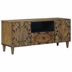 vidaXL TV Kast met lade Bruin 105 x 33,5 x 46 cm Massief, Verzenden, Nieuw