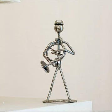 sculptuur, 8 pieces handcrafted Decorative Metal music band