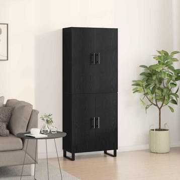 vidaXL Highboard 2 st Zwart eiken 69,5 x 34 x 180 cm, Huis en Inrichting, Kasten | Dressoirs, Verzenden, Nieuw