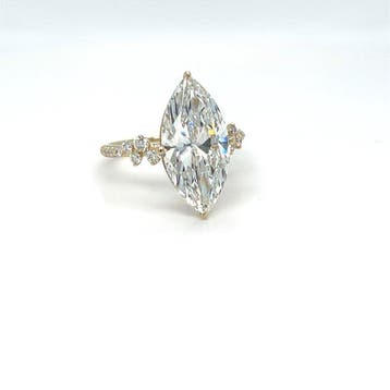 Bague - 14 carats Or jaune - 5.26ct. tw. Diamant (Cultivé en, Bijoux, Sacs & Beauté, Bagues