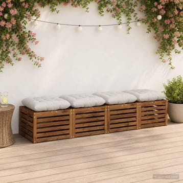 vidaXL Zitkussens VIANEN 4 st 100% Polyester Wit 50 x 50 x, Maison & Meubles, Accessoires pour la Maison | Coussins, Verzenden
