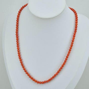 Koraal - Zilver - Halsketting - CORALLO MEDITERRANEO