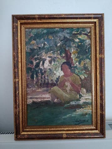 Post-impressionist school (XX) - Portrait, Antiek en Kunst