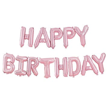 Roze Happy Birthday Ballonnen Set 35cm, Verzenden, Nieuw