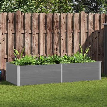 vidaXL Plantenbak verhoogd 250x100x54 cm HKC grijs, Verzenden, Nieuw