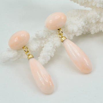 Koraal - Zilver - Oorbellen - Roze koraal