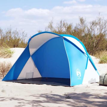 vidaXL Strandtent 2-persoons pop-up waterdicht azuurblauw, Caravans en Kamperen, Tenten, Verzenden, Nieuw