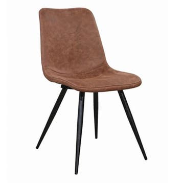 Stoelen | SPOT | Microvezel/Metaal | Cognac | Zwarte Poten, Verzenden