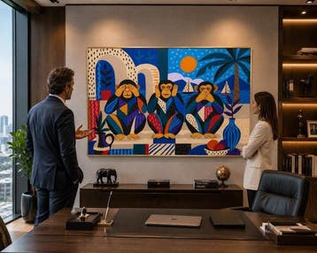 Adri Q 120 x 90 cm - La costa de los tres monos sabios