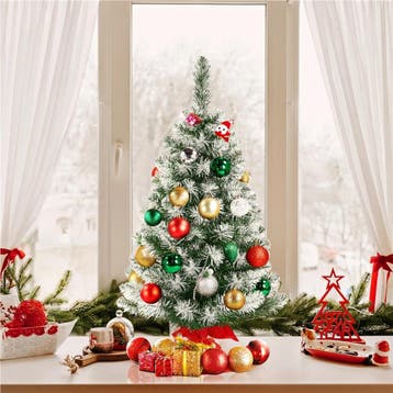 2dekans | Yaheetech Tafelkerstboom - Sneeuw – 48 x 48 x 90, Diversen, Kerst, Ophalen of Verzenden, Nieuw