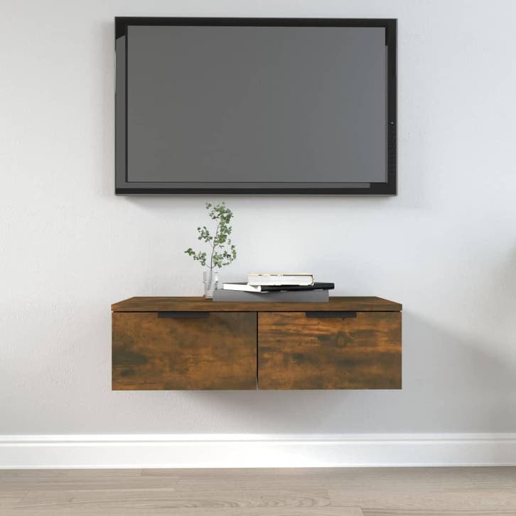 vidaXL Wandkast 68x30x20 cm bewerkt hout gerookt, Huis en Inrichting, Kasten | Overige, Nieuw, Verzenden