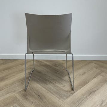 Viasit kantinestoel / stapelstoel, beige - chroom, Gebruikt, Eén