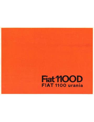 1962 FIAT 1100D URANIA BROCHURE NEDERLANDS, Ophalen of Verzenden