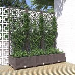 vidaXL Plantenbak met trellis bruin 120x40x121,5 cm PP, Verzenden, Nieuw