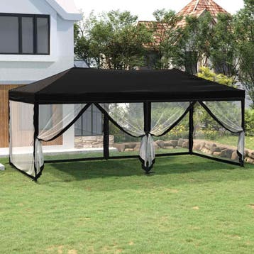 vidaXL Partytent inklapbaar met zijwanden 3x6 m zwart, Verzenden, Nieuw