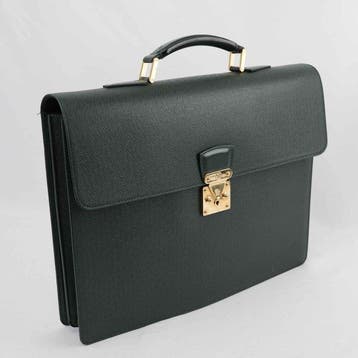 Louis Vuitton - Vintage Taiga Leather Green Briefcase, Nieuw