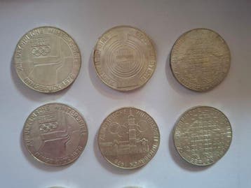 Oostenrijk. 100 Schilling 10x 1975/1977, various themes, Postzegels en Munten