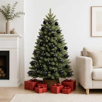 vidaXL Kerstballenset 75 st Zwart 6 cm Polystyreen, Verzenden, Nieuw