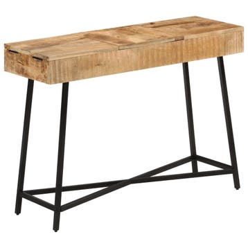 vidaXL Kaptafel 105x35x75 cm massief ruw mangohout en ijzer, Verzenden