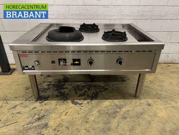 RVS Nayati woktafel wokfornuis 3 branders 150 cm Propaan gas, Zakelijke goederen, Horeca | Keukenapparatuur, Ophalen of Verzenden