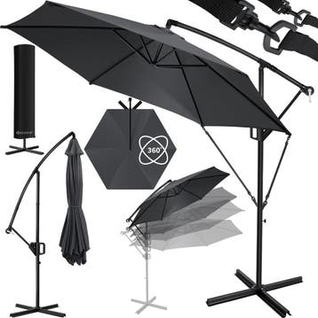 Zweefparasol met voet 300cm x 300cm - parasol 360°, Verzenden, Nieuw