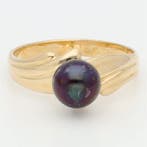 Bague - 18 carats Or jaune Perle - Onyx, Bijoux, Sacs & Beauté