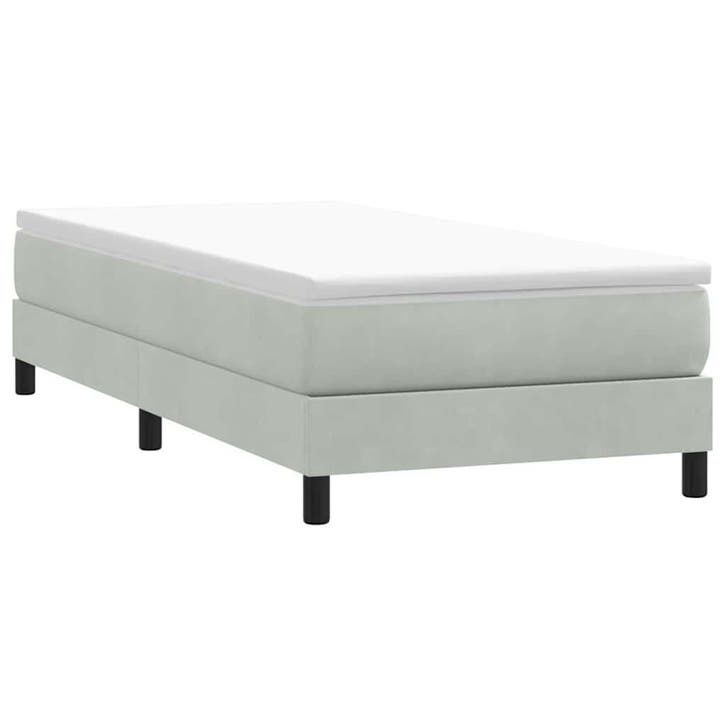 vidaXL Boxspring zonder matras fluweel lichtgrijs 90x210 cm, Huis en Inrichting, Slaapkamer | Bedden, Nieuw, Verzenden
