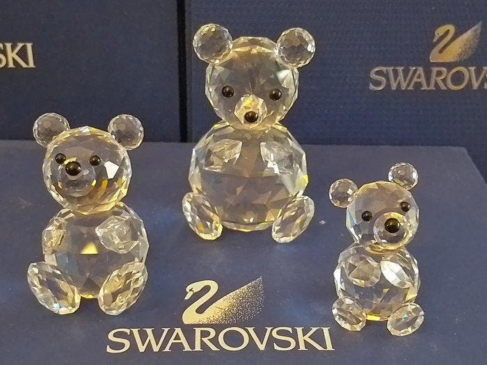 Swarovski - Figurine - Beren familie - Cristal, Antiek en Kunst, Curiosa en Brocante