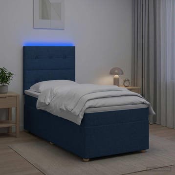 vidaXL Boxspringbed met matras met hoofdeinde Blauw 80 x 200, Verzenden, Nieuw