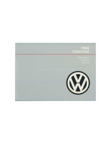 1986 VOLKSWAGEN CABRIOLET INSTRUCTIEBOEKJE ENGELS USA, Auto diversen, Handleidingen en Instructieboekjes