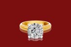 Bague - 14 carats Or jaune - 4.10ct. tw. Diamant (Cultivé en, Bijoux, Sacs & Beauté, Bagues
