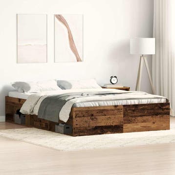 vidaXL Bedframe zonder matras bewerkt 135x190 cm bewerkt, Verzenden