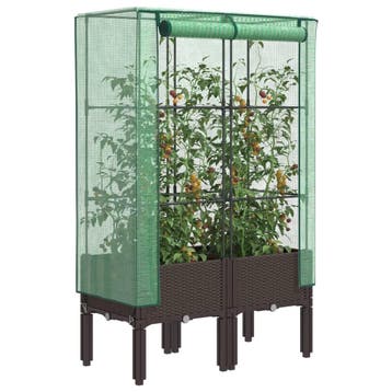vidaXL Plantenbak verhoogd met kashoes 80x40x140 cm, Verzenden, Nieuw