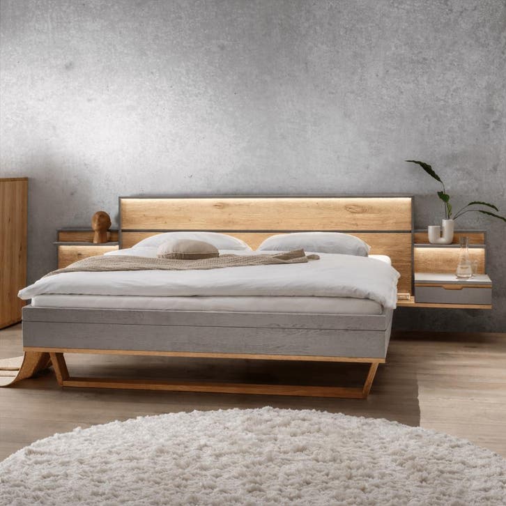 Forestales Alabama II Grijs Houten Bed - 160 x 220, Huis en Inrichting, Slaapkamer | Bedden