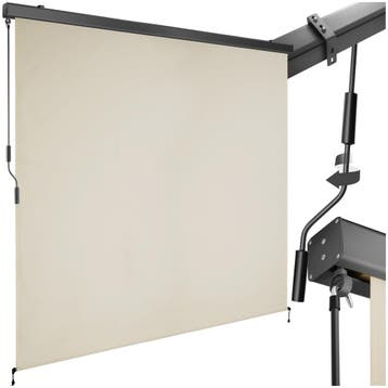 Zonnescherm Eloise met 2 wandhouders - 200 x 250 cm, beige, Tuin en Terras, Verzenden, Nieuw