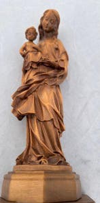 Beeld, Madonna met kind - 32 cm - Hout