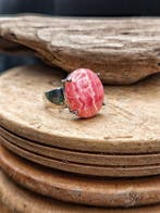 Uniek stuk Ring in 925 zilver met rhodochrosiet -