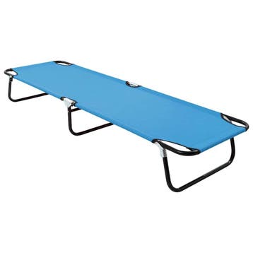 vidaXL Ligbed inklapbaar staal turquoiseblauw, Verzenden