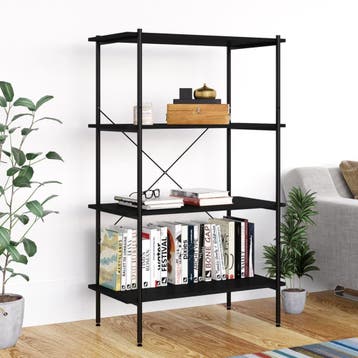 vidaXL Opbergrek 4-laags 80x40x130 cm zwart, Verzenden