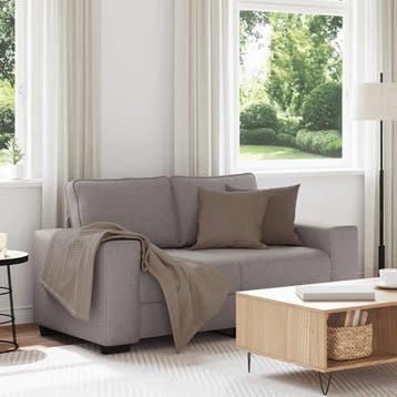 vidaXL 2-zitsbank / zetel Taupe 160x77x82 cm Stof, Verzenden, Nieuw