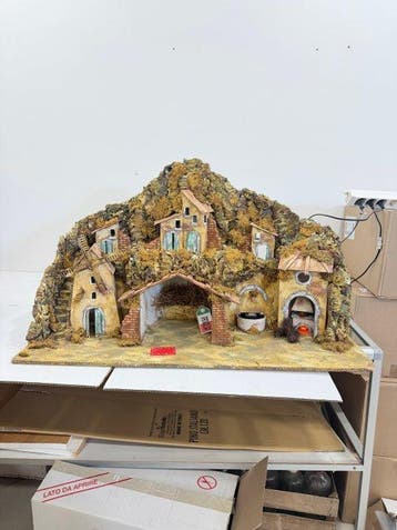 Kerststal - Hout - Ambachtelijke Napolitaanse kerststal - 96