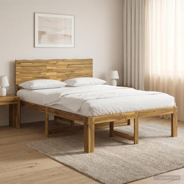 vidaXL Tweepersoonsbed met hoofdbord ROSTOCK Wit 140 x 200, Huis en Inrichting, Slaapkamer | Bedden, Verzenden, Nieuw