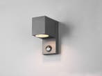 Veiling - 2x Wandlamp rechthoekig GU10 fitting zand zwart IP, Nieuw