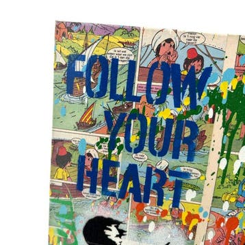 Koen Betjes (1992) - Banksy Balloon Girl x Comics (canvas)